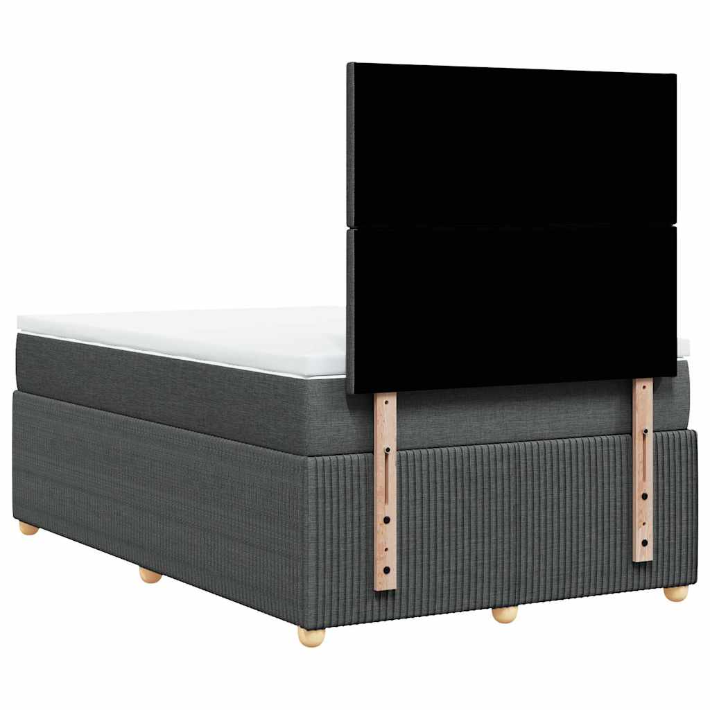 Giroletto a Molle con Materasso Grigio Scuro 120x200 cm Tessuto