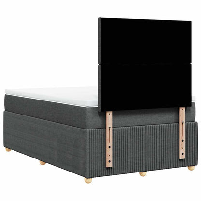 Giroletto a Molle con Materasso Grigio Scuro 120x200 cm Tessuto