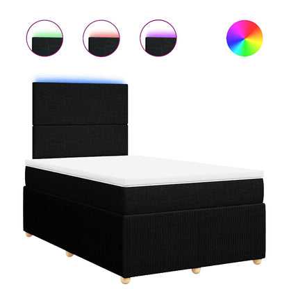 Giroletto a Molle con Materasso Nero 120x200 cm in Tessuto | homemem39