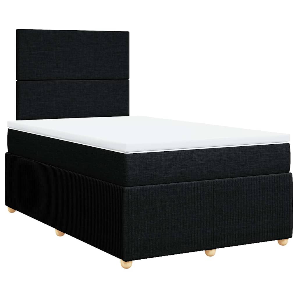 Giroletto a Molle con Materasso Nero 120x200 cm in Tessuto | homemem39
