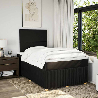 Giroletto a Molle con Materasso Nero 120x200 cm in Tessuto | homemem39