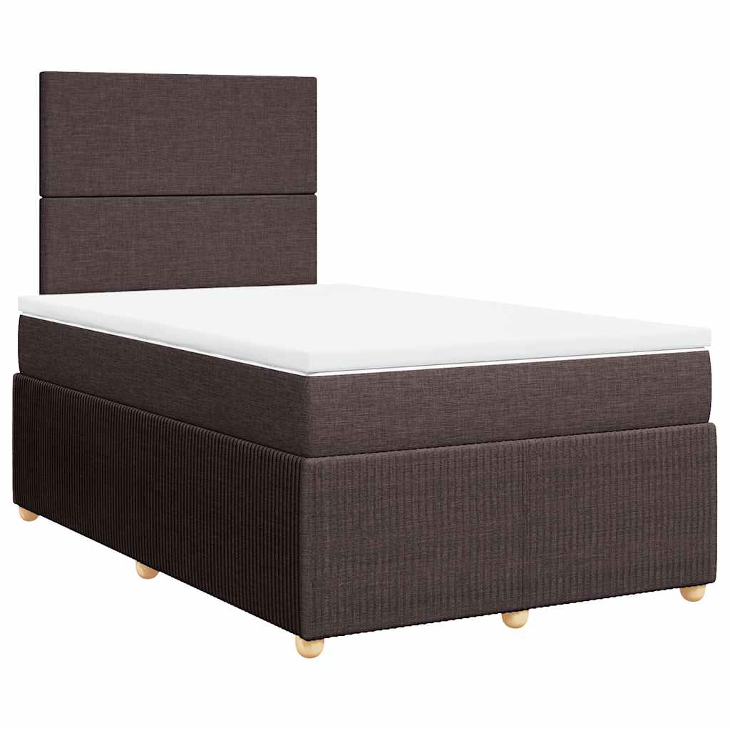 Giroletto a Molle con Materasso Marrone Scuro 120x200cm Tessuto | homemem39