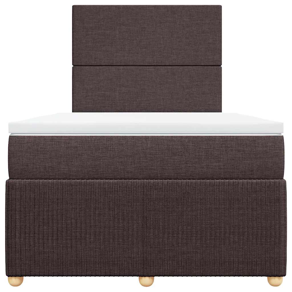 Giroletto a Molle con Materasso Marrone Scuro 120x200cm Tessuto | homemem39