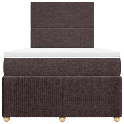 Giroletto a Molle con Materasso Marrone Scuro 120x200cm Tessuto | homemem39