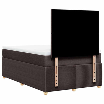 Giroletto a Molle con Materasso Marrone Scuro 120x200cm Tessuto | homemem39
