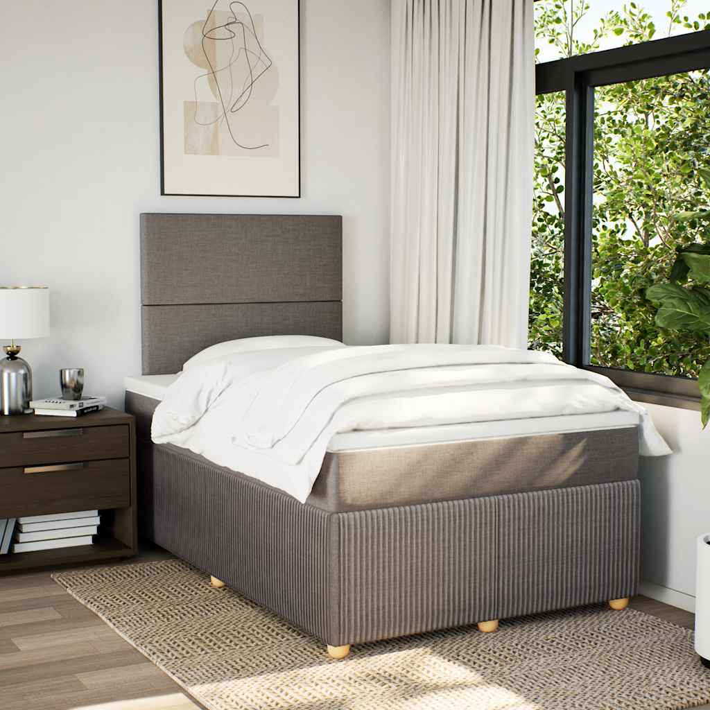 Giroletto a Molle con Materasso Tortora 120x200 cm in Tessuto | homemem39