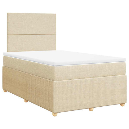 Giroletto a Molle con Materasso Crema 120x200 cm in Tessuto | homemem39