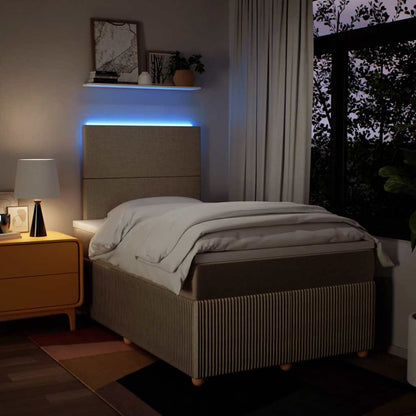 Giroletto a Molle con Materasso Crema 120x200 cm in Tessuto | homemem39