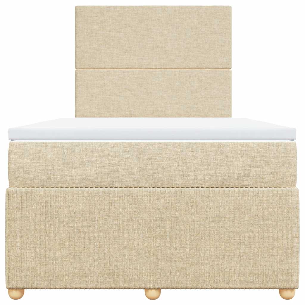 Giroletto a Molle con Materasso Crema 120x200 cm in Tessuto | homemem39