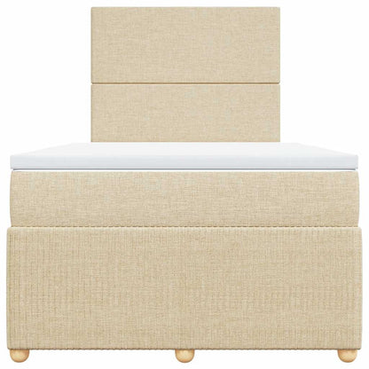 Giroletto a Molle con Materasso Crema 120x200 cm in Tessuto | homemem39