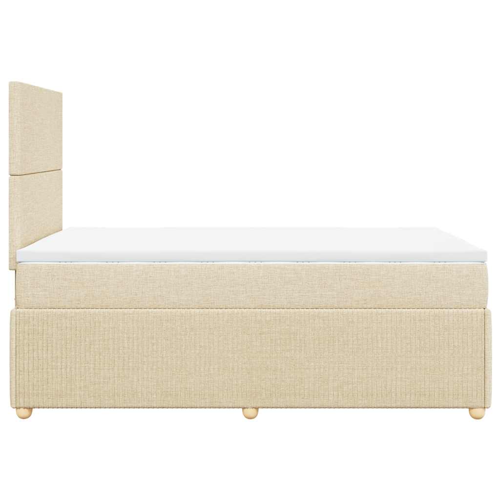 Giroletto a Molle con Materasso Crema 120x200 cm in Tessuto | homemem39