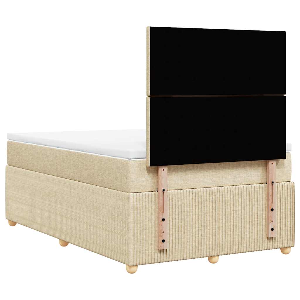 Giroletto a Molle con Materasso Crema 120x200 cm in Tessuto | homemem39