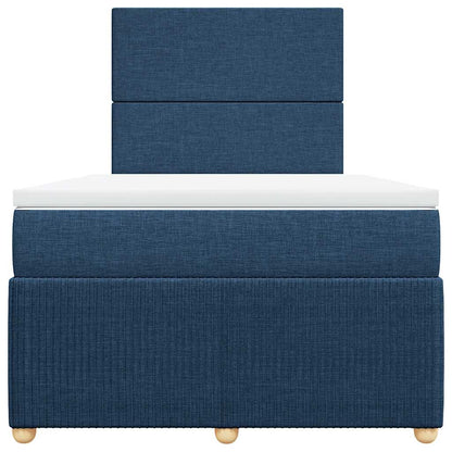 Giroletto a Molle con Materasso Blu 120x200 cm in Tessuto