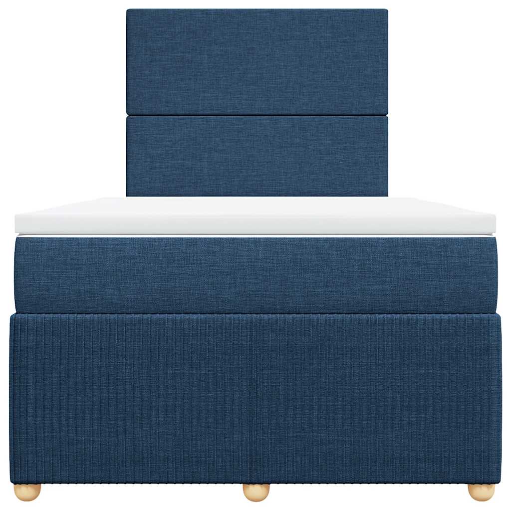 Giroletto a Molle con Materasso Blu 120x200 cm in Tessuto