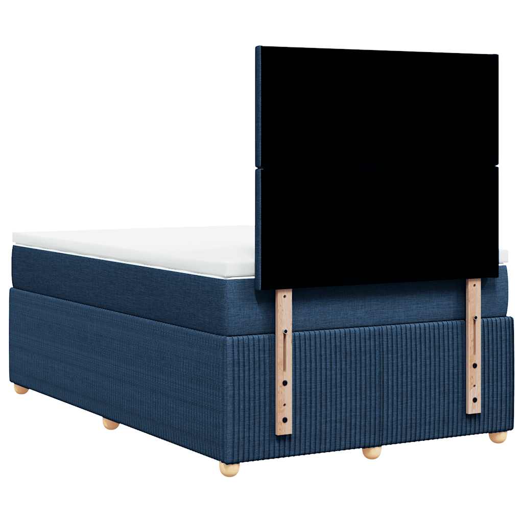 Giroletto a Molle con Materasso Blu 120x200 cm in Tessuto