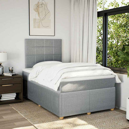 Giroletto a Molle con Materasso Grigio Chiaro 120x200cm Tessuto