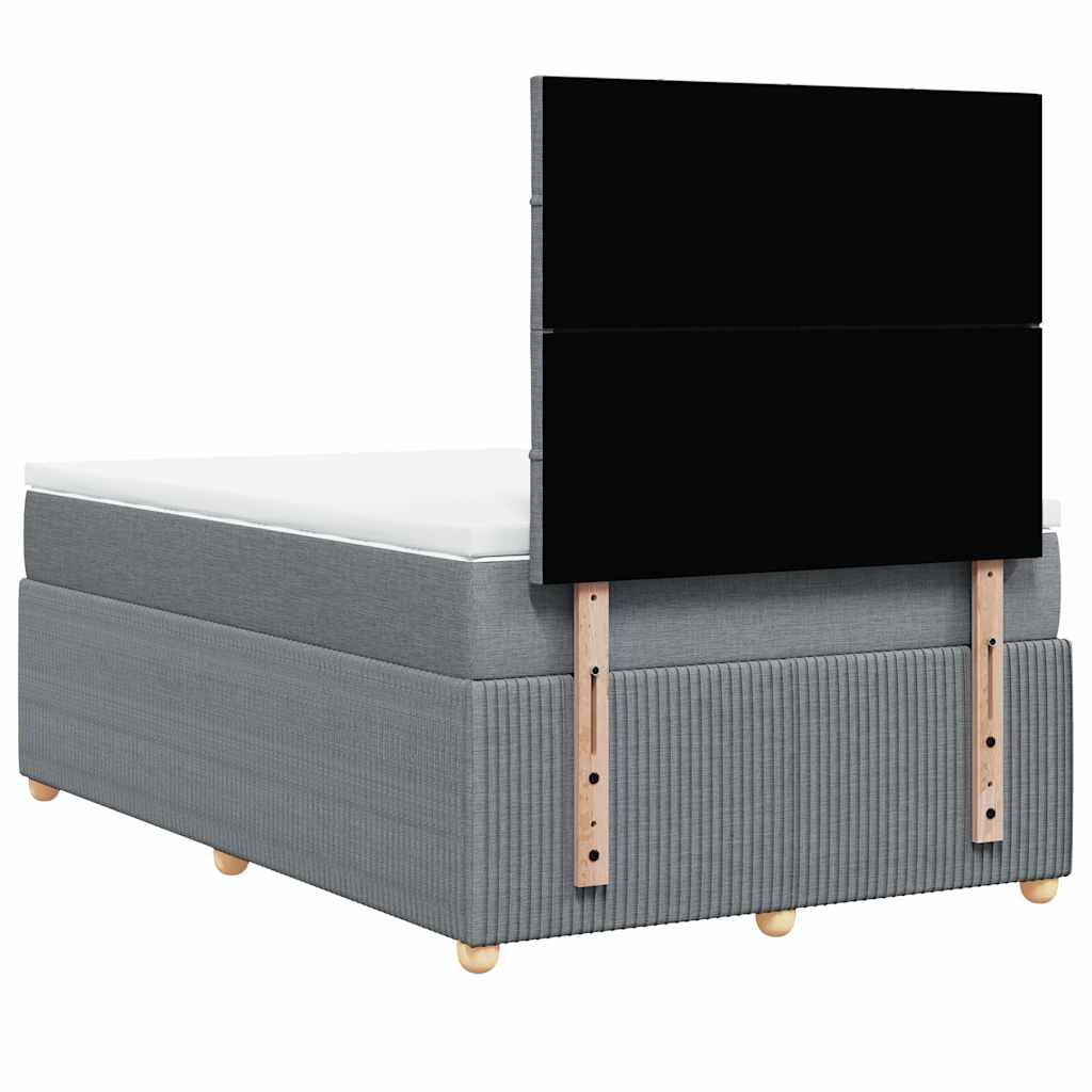 Giroletto a Molle con Materasso Grigio Chiaro 120x200cm Tessuto