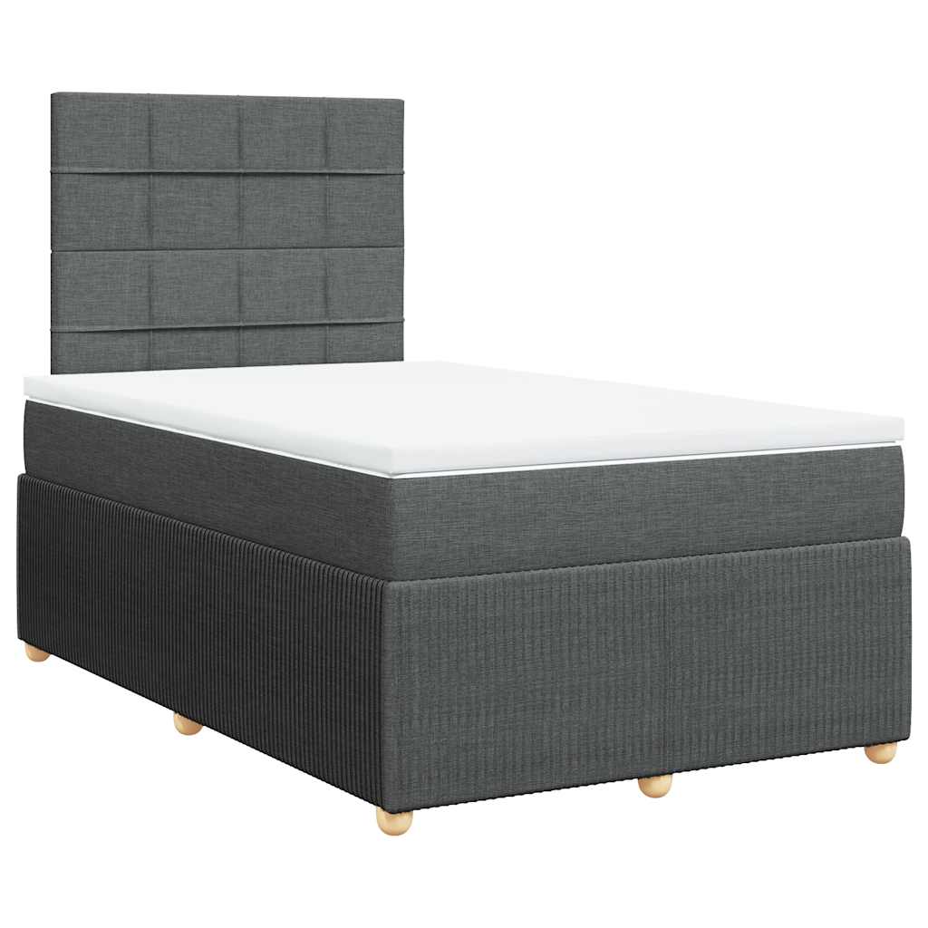 Giroletto a Molle con Materasso Grigio Scuro 120x200 cm Tessuto