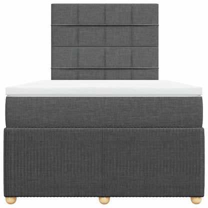 Giroletto a Molle con Materasso Grigio Scuro 120x200 cm Tessuto