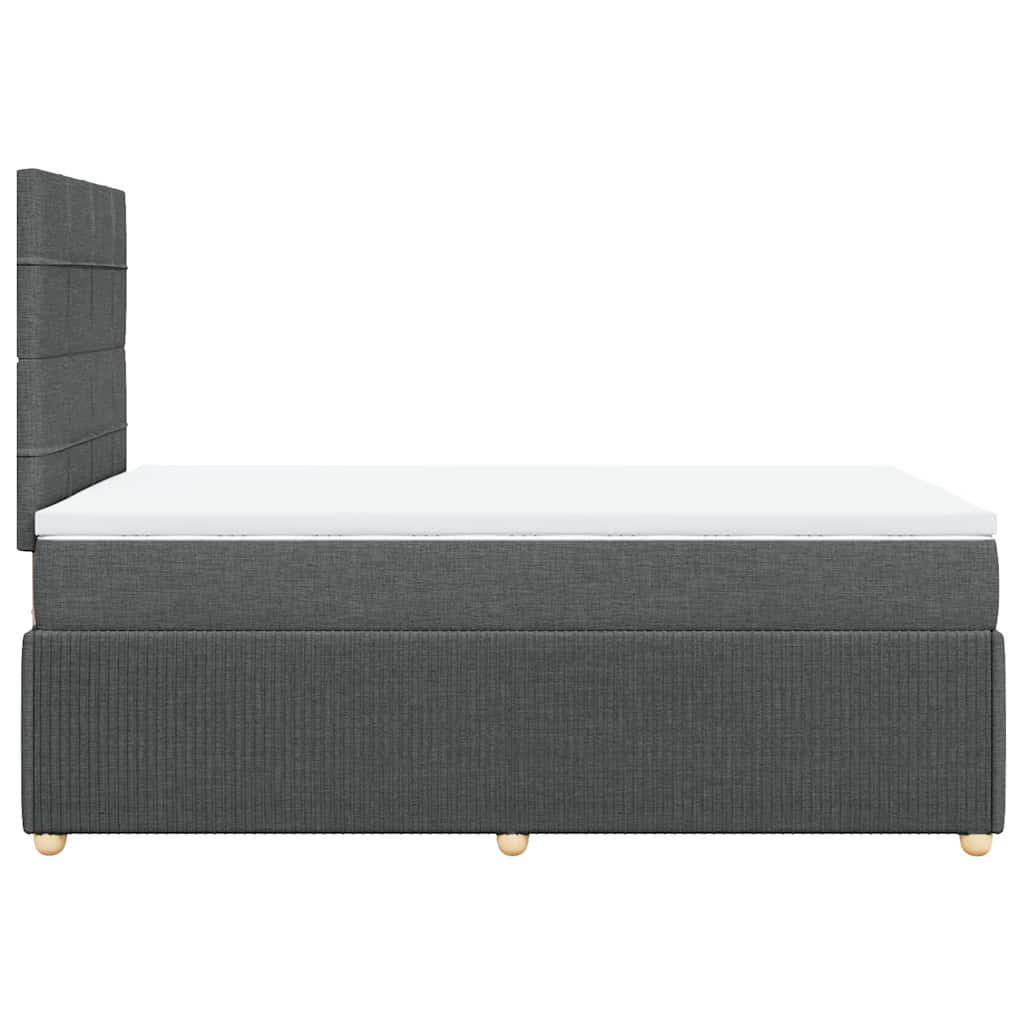 Giroletto a Molle con Materasso Grigio Scuro 120x200 cm Tessuto | homemem39