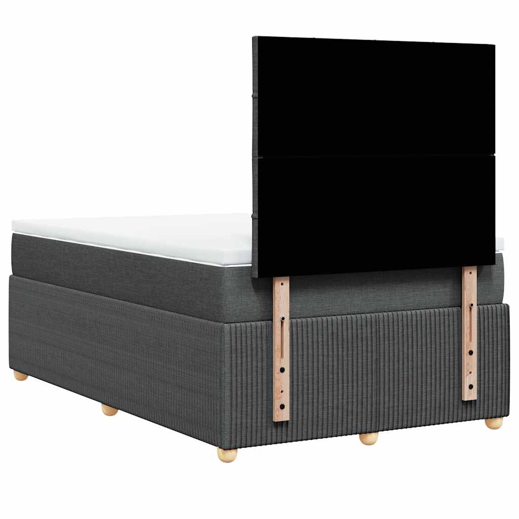 Giroletto a Molle con Materasso Grigio Scuro 120x200 cm Tessuto