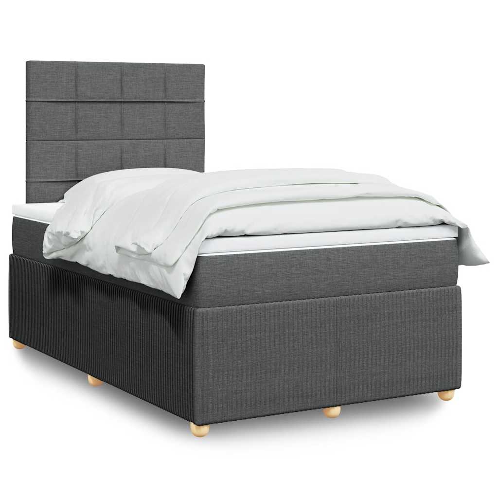 Giroletto a Molle con Materasso Grigio Scuro 120x200 cm Tessuto | homemem39