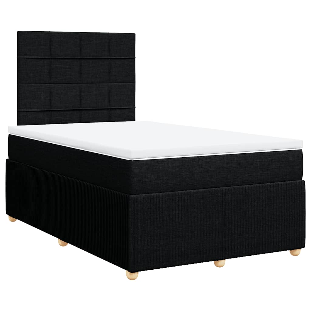 Giroletto a Molle con Materasso Nero 120x200 cm in Tessuto