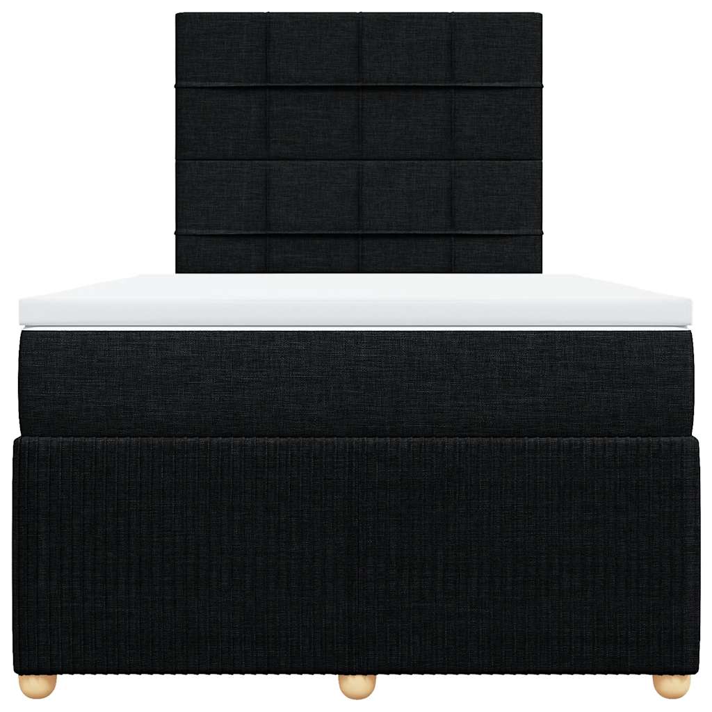 Giroletto a Molle con Materasso Nero 120x200 cm in Tessuto