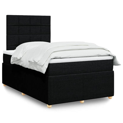 Giroletto a Molle con Materasso Nero 120x200 cm in Tessuto