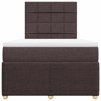 Giroletto a Molle con Materasso Marrone Scuro 120x200cm Tessuto | homemem39