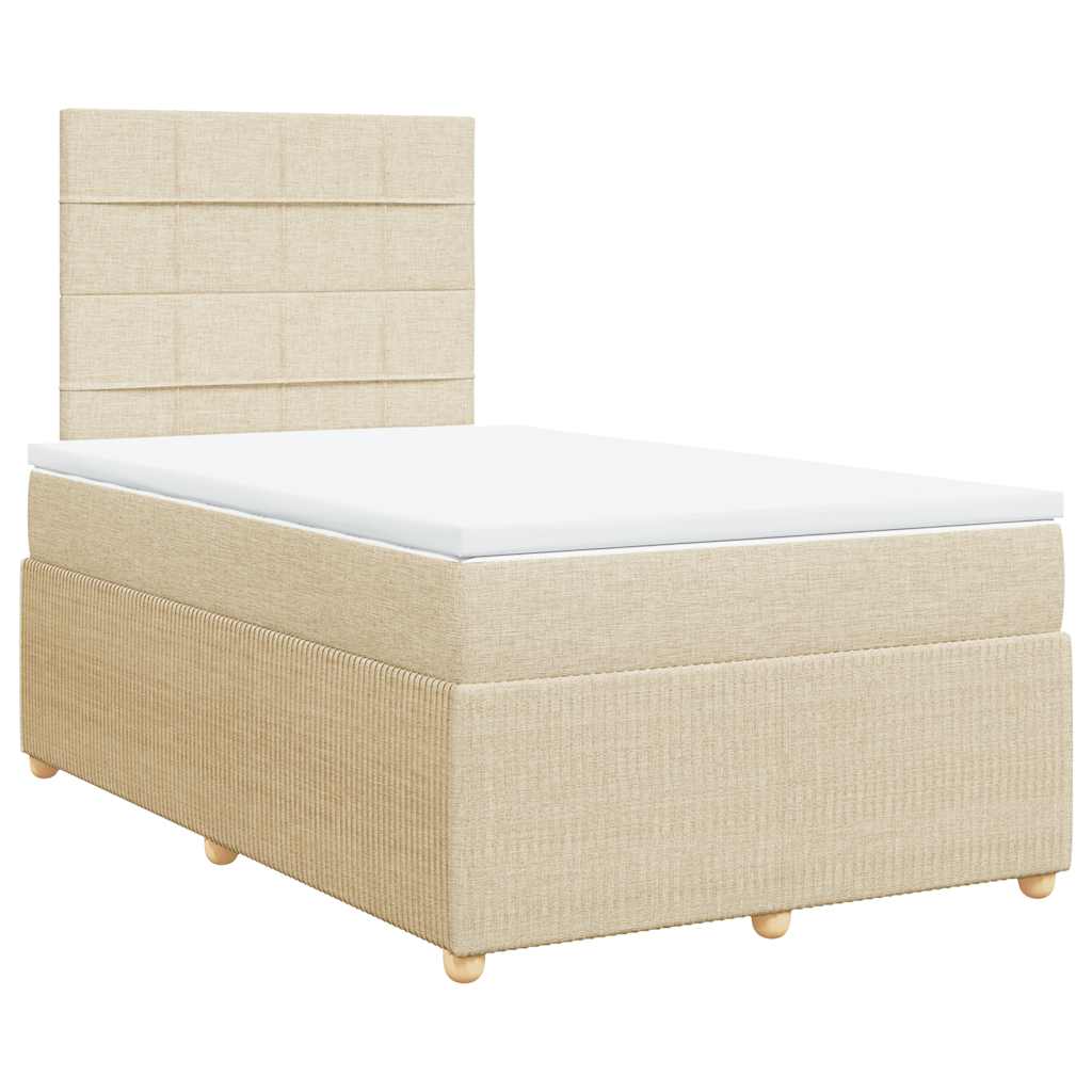 Giroletto a Molle con Materasso Crema 120x200 cm in Tessuto | homemem39