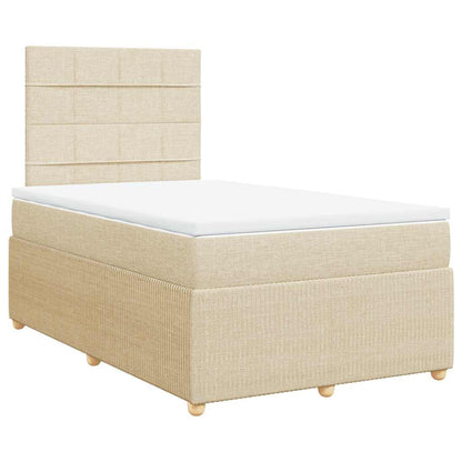 Giroletto a Molle con Materasso Crema 120x200 cm in Tessuto | homemem39