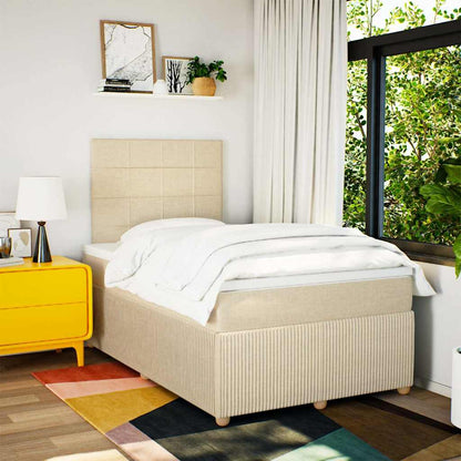 Giroletto a Molle con Materasso Crema 120x200 cm in Tessuto | homemem39
