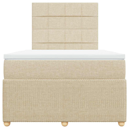 Giroletto a Molle con Materasso Crema 120x200 cm in Tessuto | homemem39
