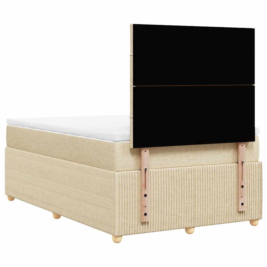Giroletto a Molle con Materasso Crema 120x200 cm in Tessuto | homemem39