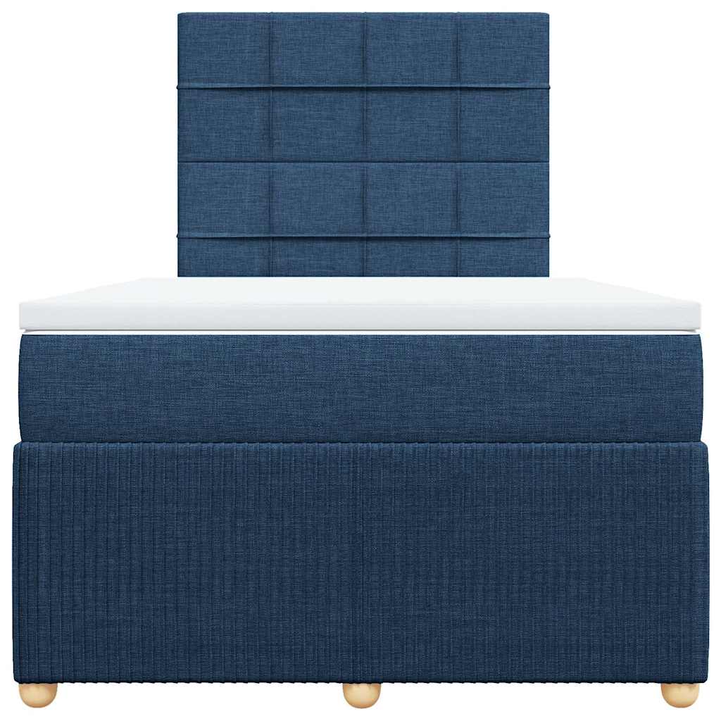 Giroletto a Molle con Materasso Blu 120x200 cm in Tessuto
