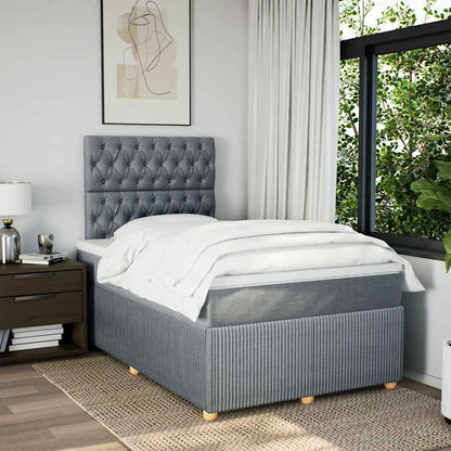 Giroletto a Molle con Materasso Grigio Chiaro 120x200cm Tessuto