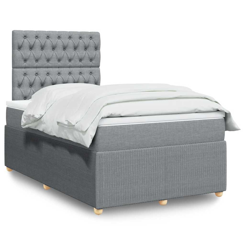 Giroletto a Molle con Materasso Grigio Chiaro 120x200cm Tessuto | homemem39