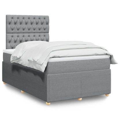 Giroletto a Molle con Materasso Grigio Chiaro 120x200cm Tessuto | homemem39