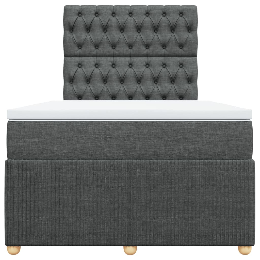 Giroletto a Molle con Materasso Grigio Scuro 120x200 cm Tessuto