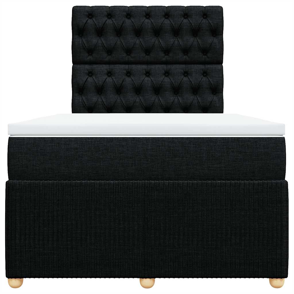 Giroletto a Molle con Materasso Nero 120x200 cm in Tessuto | homemem39