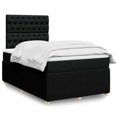 Giroletto a Molle con Materasso Nero 120x200 cm in Tessuto | homemem39