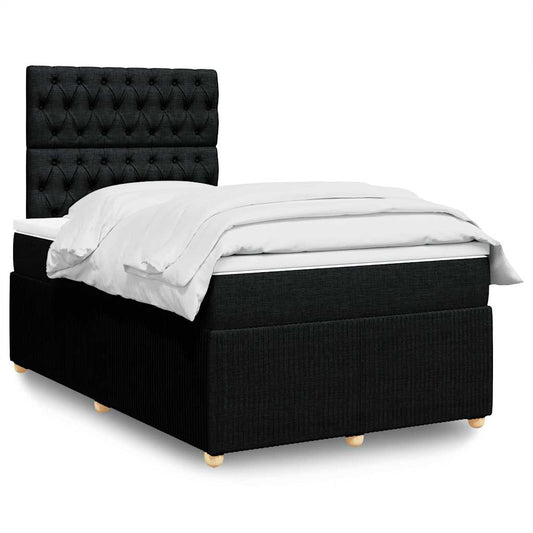 Giroletto a Molle con Materasso Nero 120x200 cm in Tessuto | homemem39