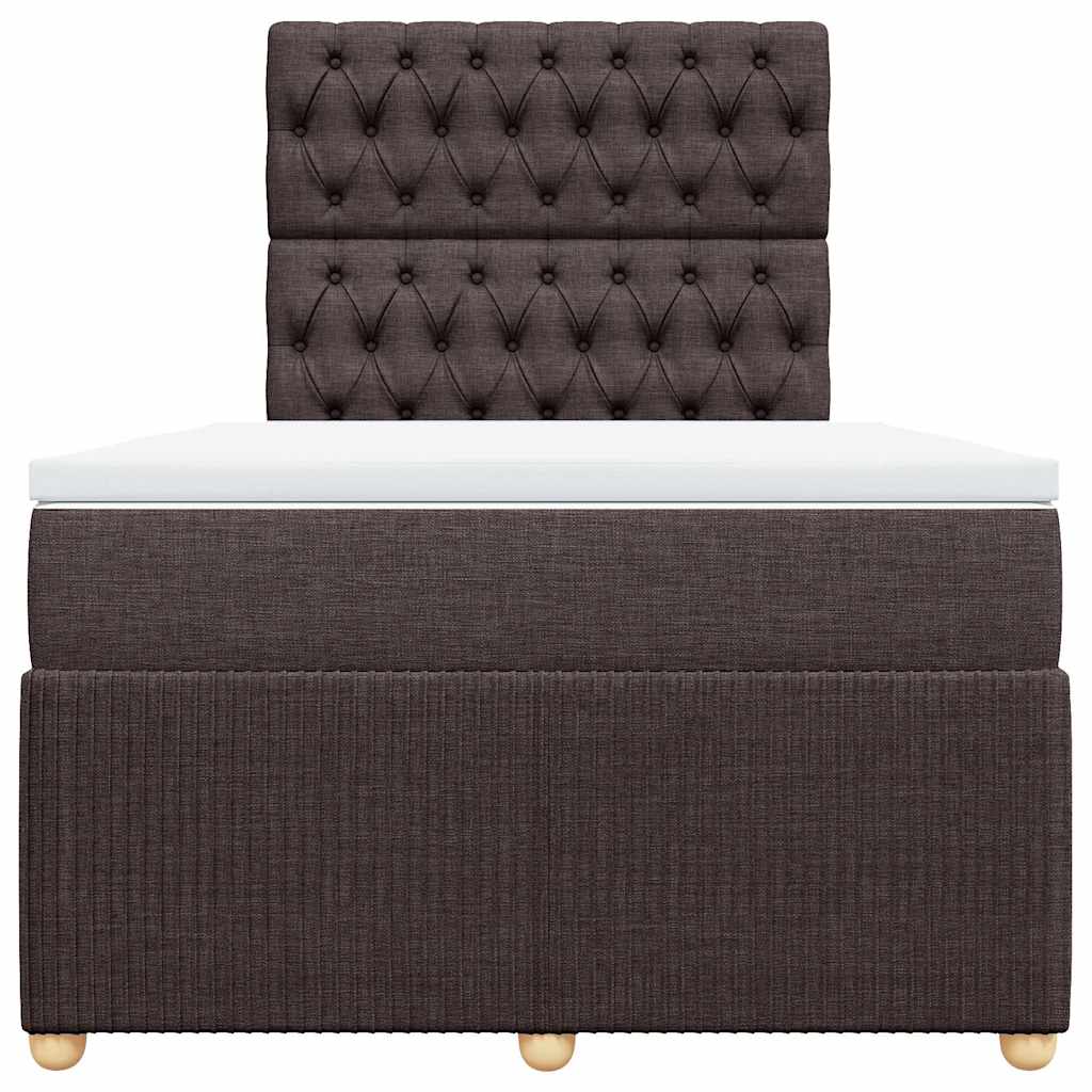 Giroletto a Molle con Materasso Marrone Scuro 120x200cm Tessuto | homemem39