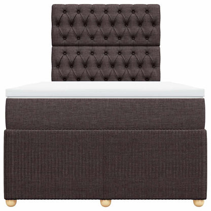 Giroletto a Molle con Materasso Marrone Scuro 120x200cm Tessuto | homemem39