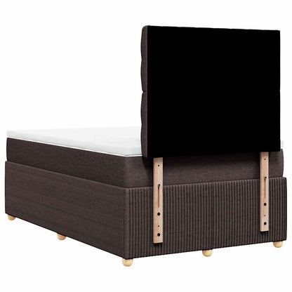 Giroletto a Molle con Materasso Marrone Scuro 120x200cm Tessuto | homemem39