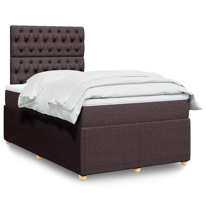 Giroletto a Molle con Materasso Marrone Scuro 120x200cm Tessuto | homemem39