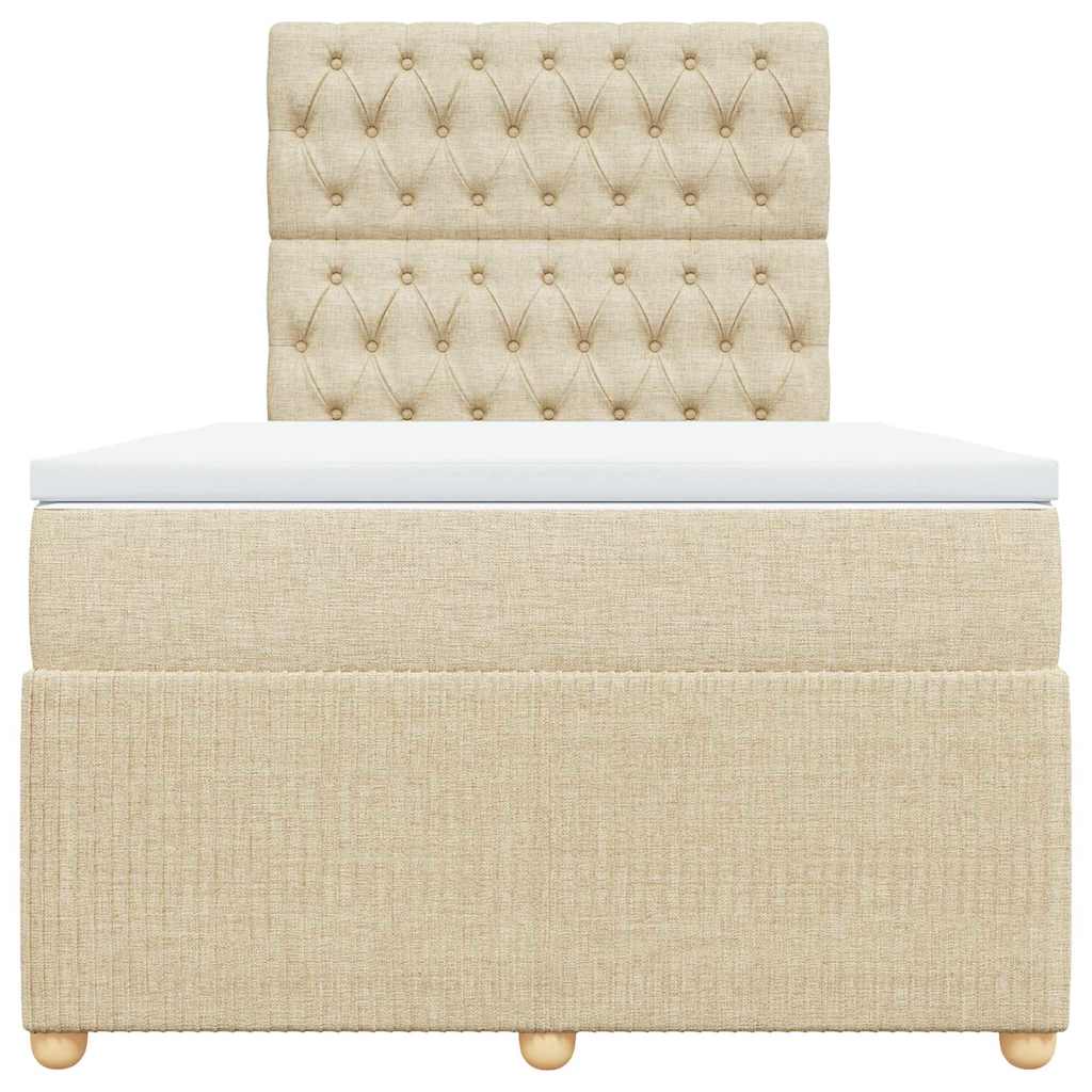 Giroletto a Molle con Materasso Crema 120x200 cm in Tessuto