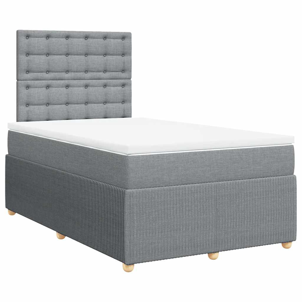 Giroletto a Molle con Materasso Grigio Chiaro 120x200cm Tessuto