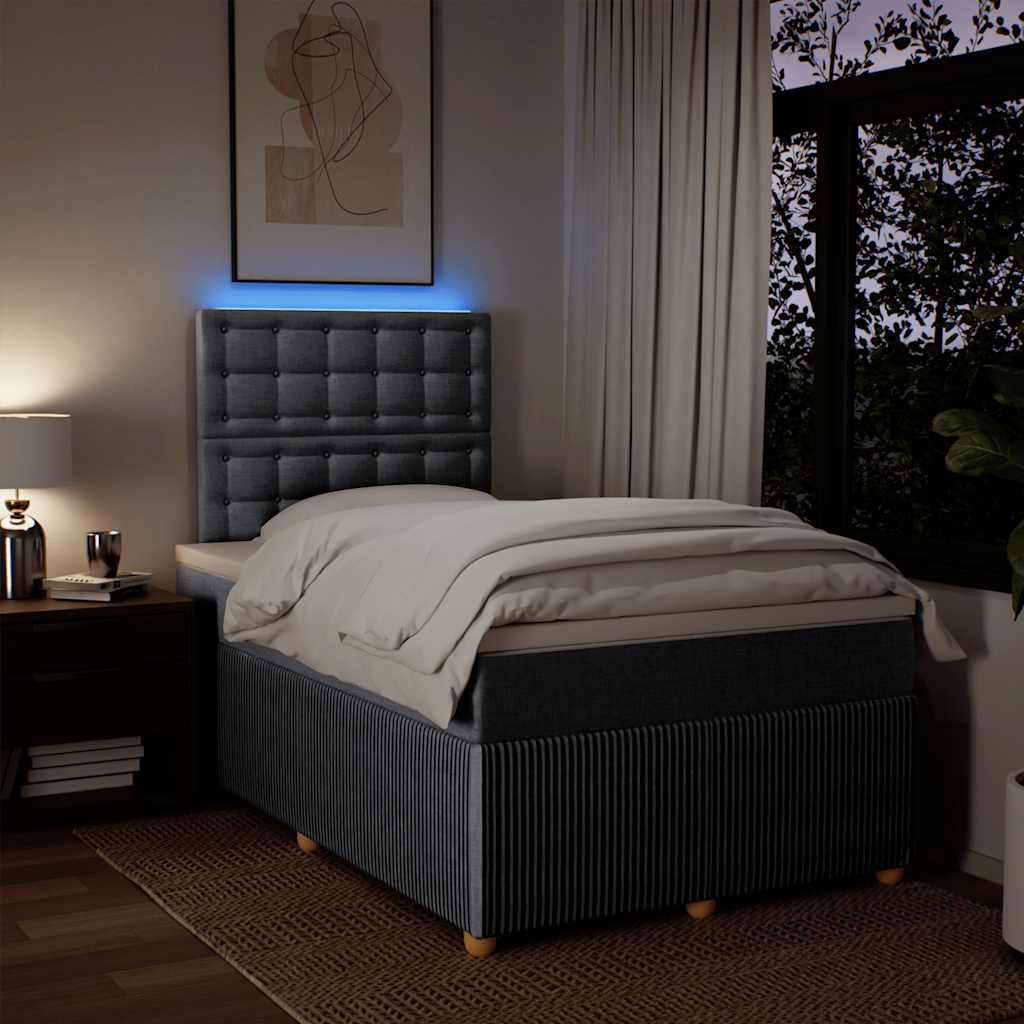 Giroletto a Molle con Materasso Grigio Chiaro 120x200cm Tessuto | homemem39